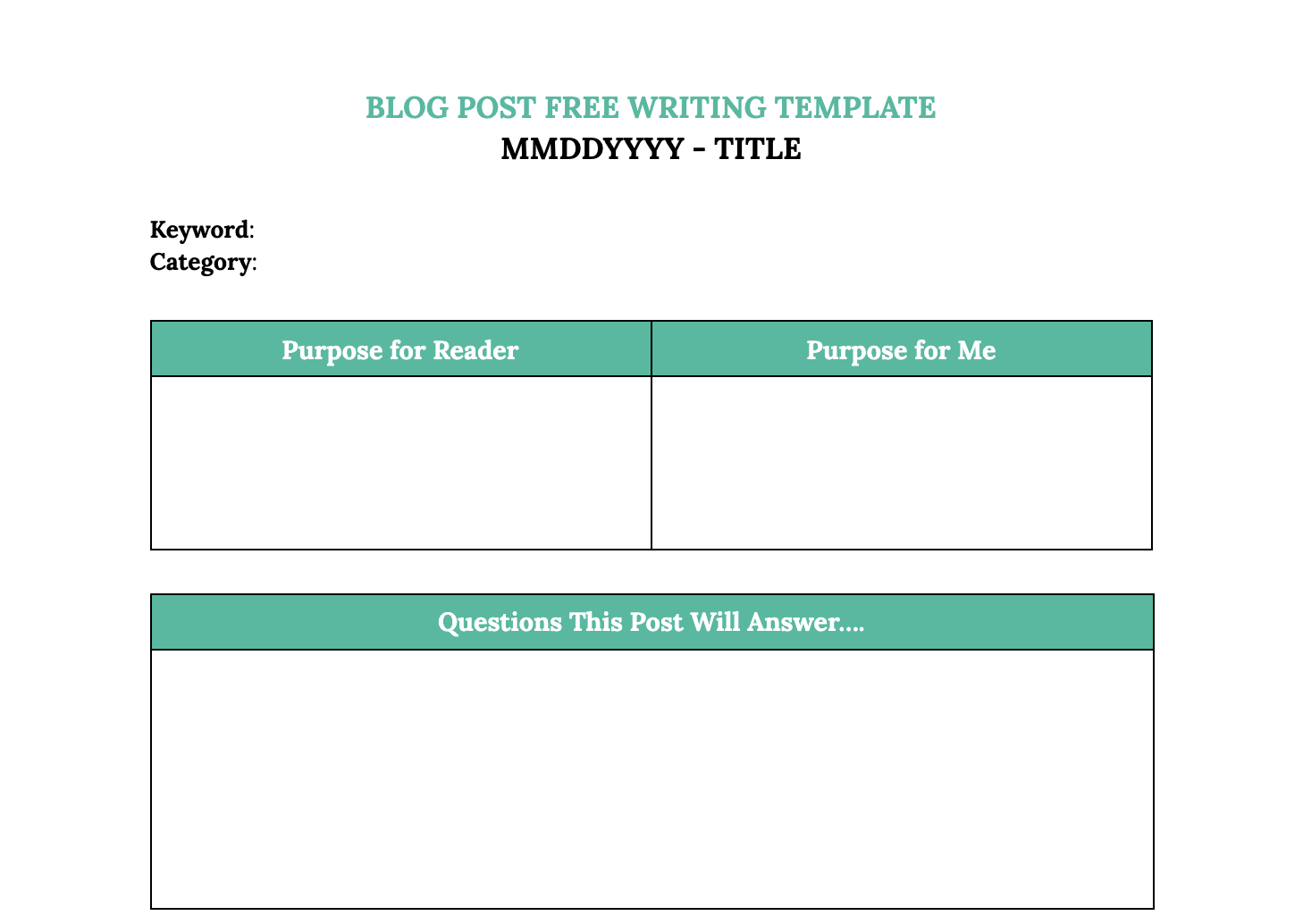 Quarterly Content Batching Workflow - Free Writing Template