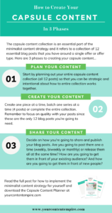 The 3 Phases of Creating Capsule Content from Minimalist Content Strategy by Your Content Empire