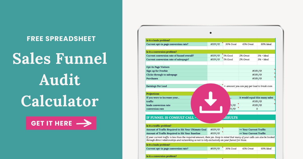 Freebie | Sales Funnel Audit Calculator by Your Content Empire