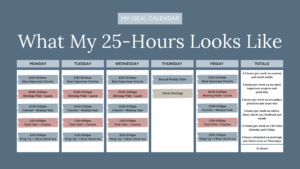 25 Hour Weekly Business Calendar by Your Content Empire