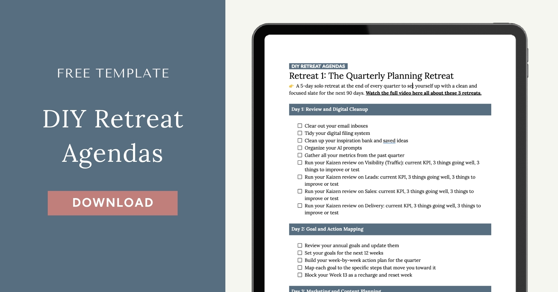 Freebie | DIY Retreat Agendas